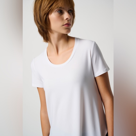 Joseph Ribkoff White T Shirt size 4 - Picture 3 of 12